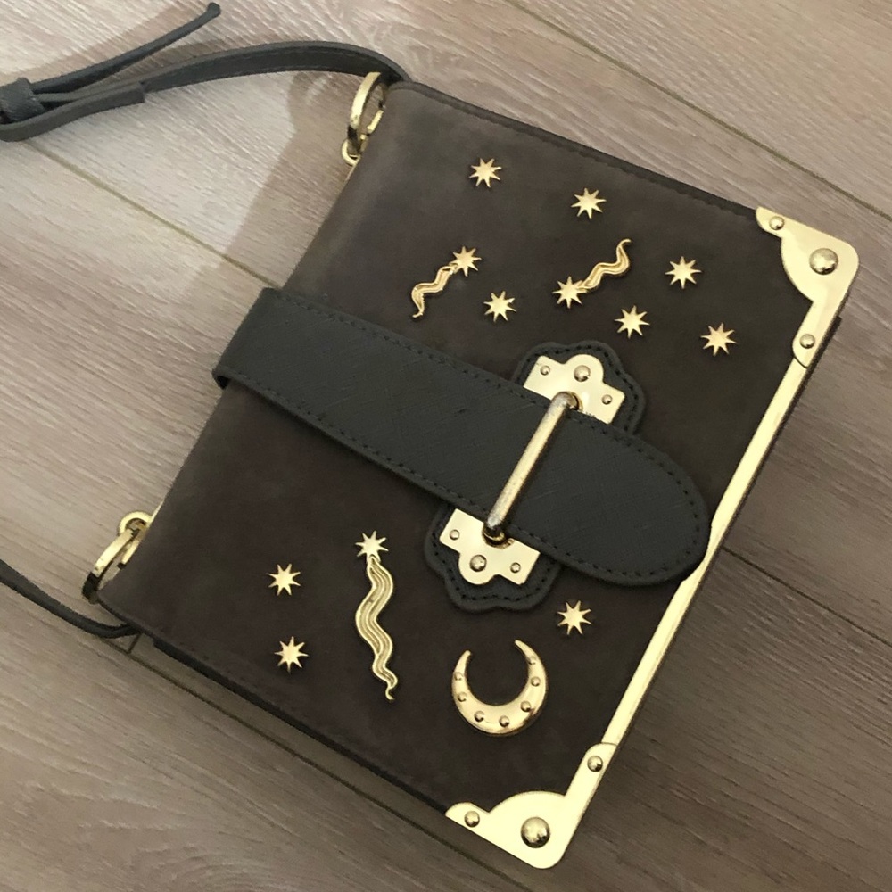 Gray and Gold Side Body Bag